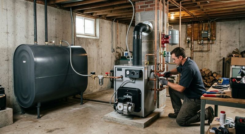 Central Oil Heating Installation